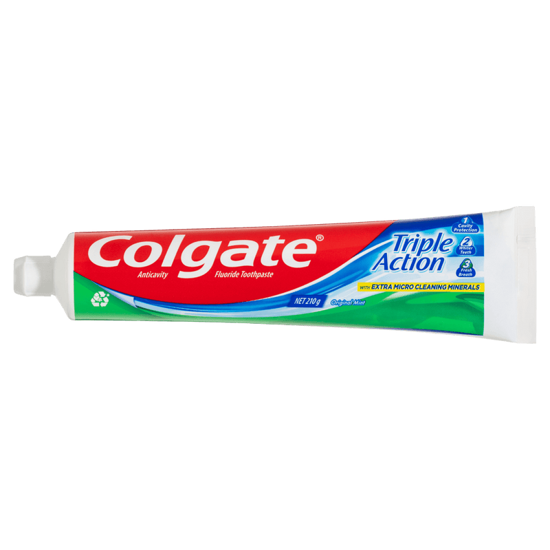 Colgate Triple Action Original Mint Toothpaste 210g - Vital Pharmacy Supplies
