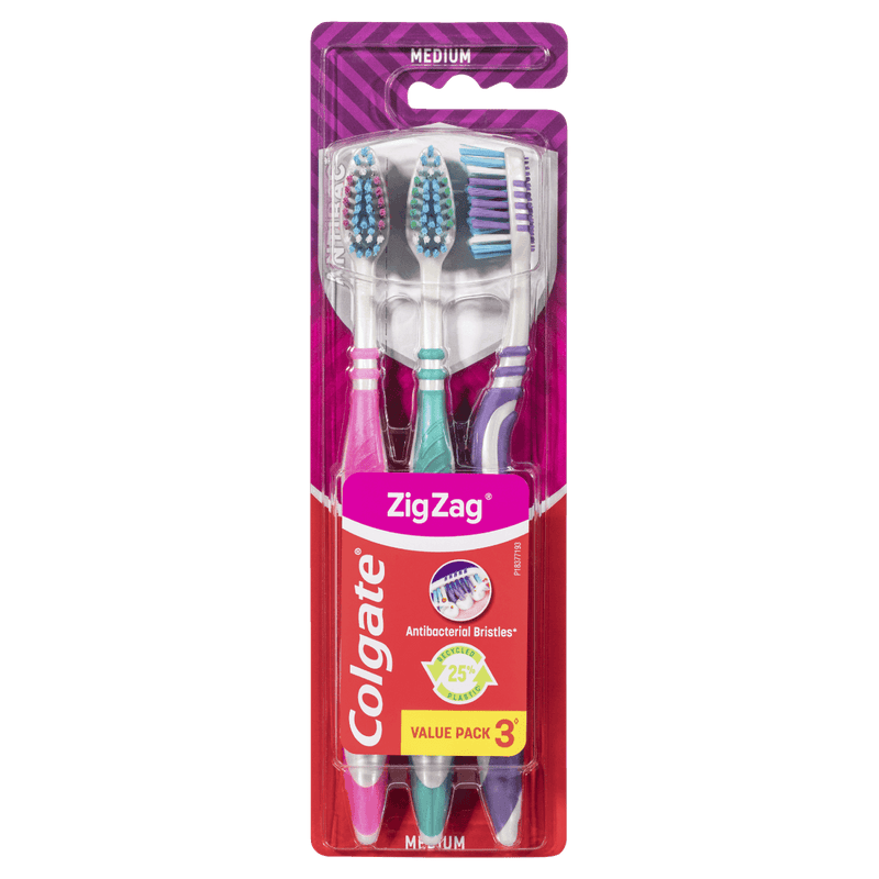 Colgate Zig Zag Medium Toothbrush Value 3 Pack - Vital Pharmacy Supplies