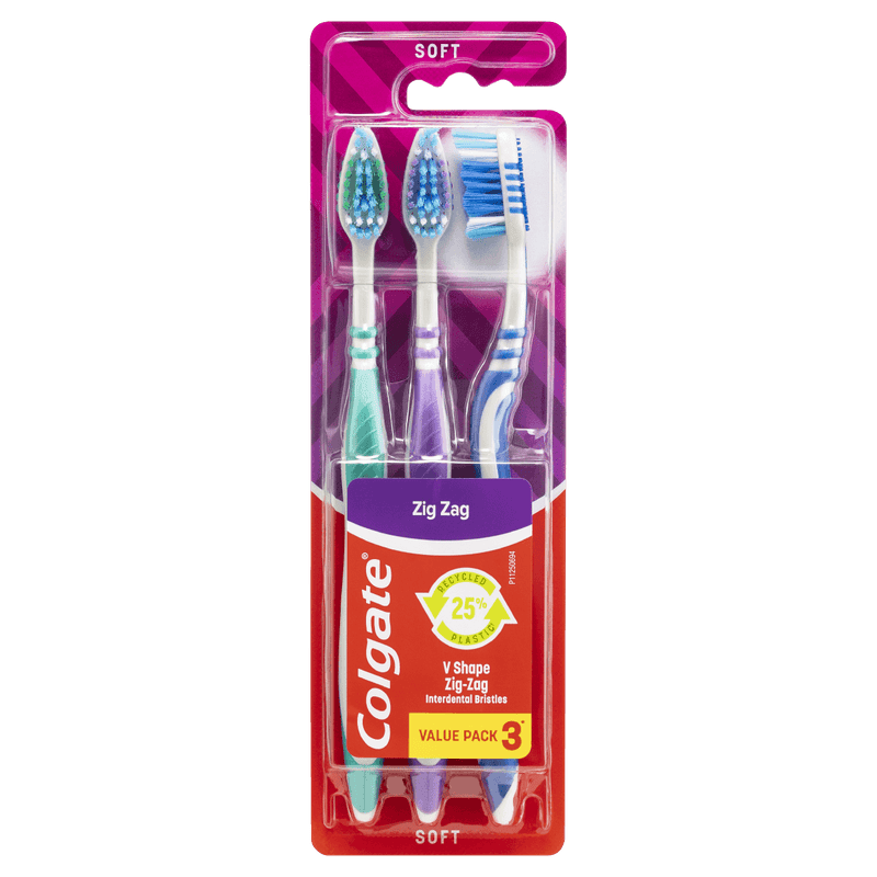 Colgate Zig Zag Soft Toothbrush Value 3 Pack - Vital Pharmacy Supplies