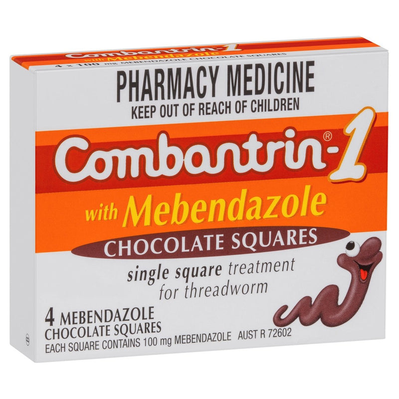 Combantrin-1 Worm Treatment Chocolate Squares 4 Pack - Vital Pharmacy Supplies
