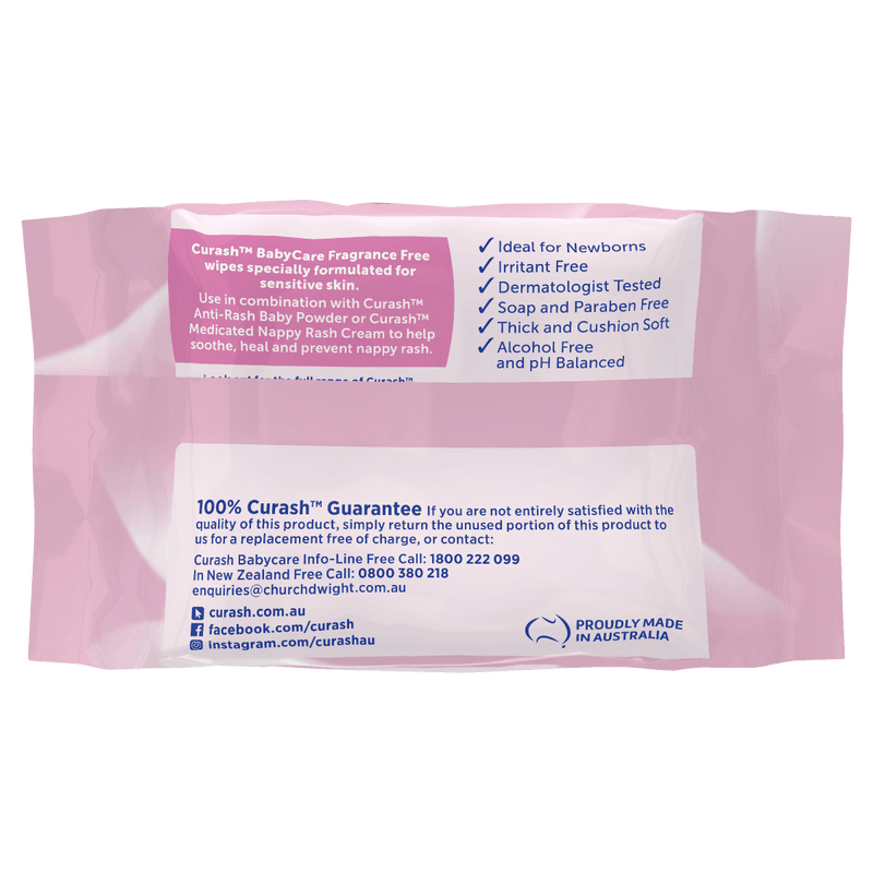 Curash Fragrance Free Baby Wipes 20 Pack - Vital Pharmacy Supplies