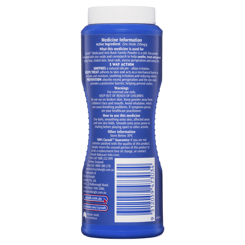Curash Medicated Anti-Rash Family Powder 100g - Vital Pharmacy Supplies
