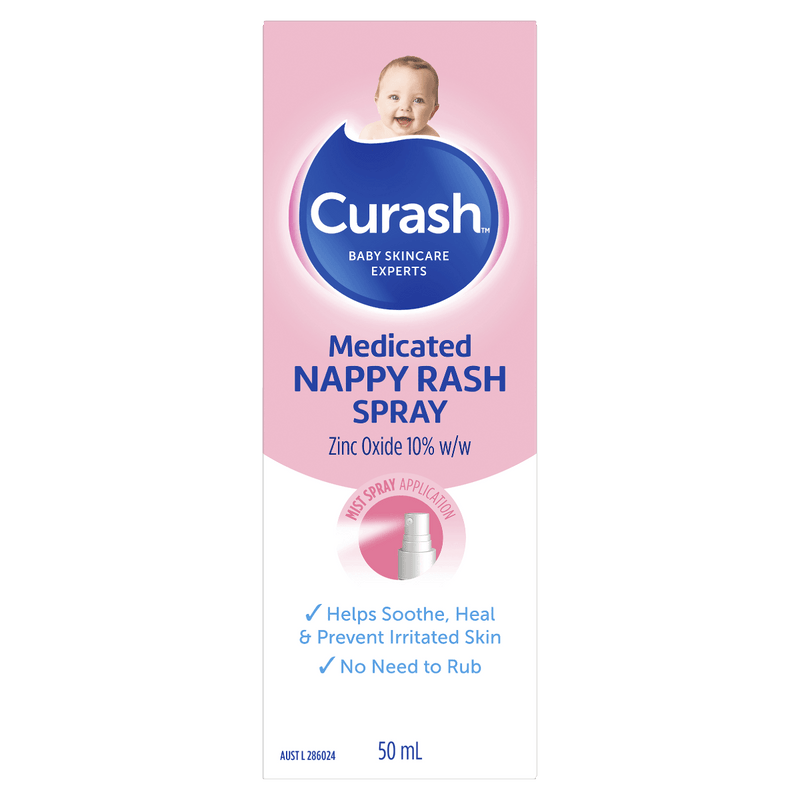 Curash Medicated Nappy Rash Spray 50mL - Vital Pharmacy Supplies