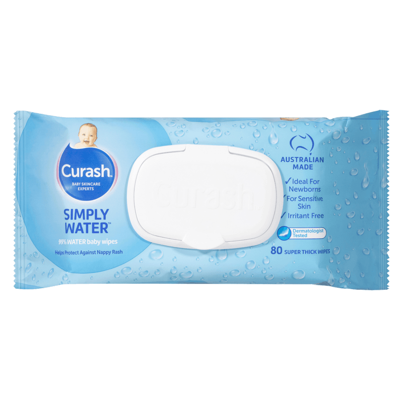 Curash Simply Water Baby Wipes 80 Pack - Vital Pharmacy Supplies