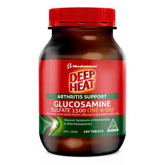 Deep Heat Arthritis Support Glucosamine Sulfate 1500 180 Tablets - Vital Pharmacy Supplies