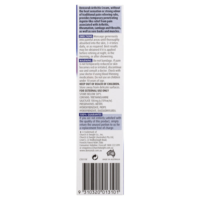 Dencorub Penetrating Arthritis Cream 100g - Vital Pharmacy Supplies