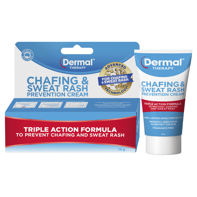 Dermal Therapy Chafing & Sweat Rash Prevention Cream 75g - Vital Pharmacy Supplies
