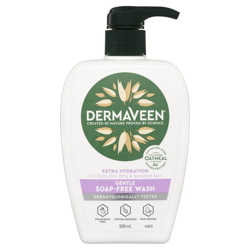 DermaVeen Extra Hydration Gentle Soap-Free Wash 500mL - Vital Pharmacy Supplies