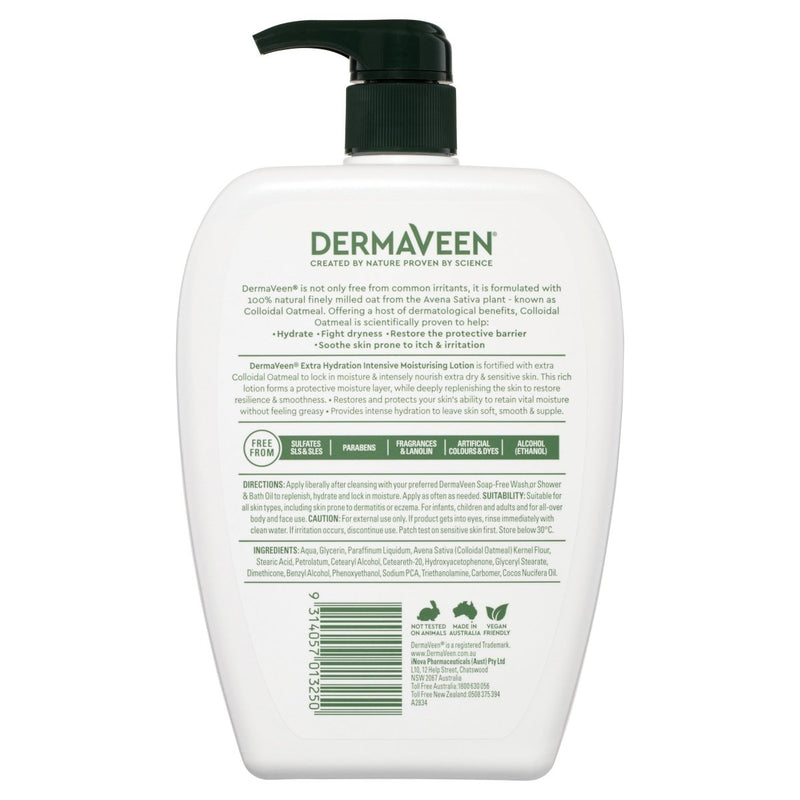 DermaVeen Moisturising Lotion for Extra Dry, Itchy & Sensitive Skin 1L - Vital Pharmacy Supplies