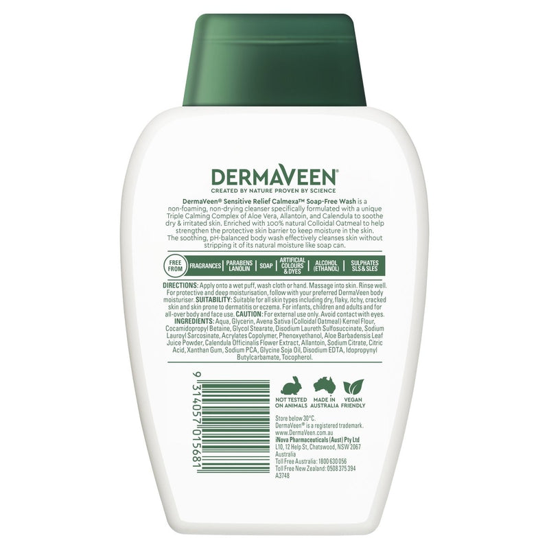 Dermaveen Sensitive Relief Calmexa Soap Free Wash 250mL - Vital Pharmacy Supplies