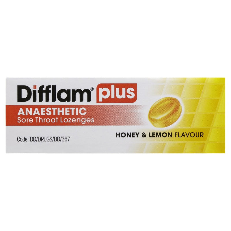 Difflam Plus Sore Throat Honey & Lemon 16 Lozenges - Vital Pharmacy Supplies