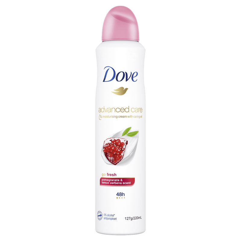 Dove Advanced Care Go Fresh Pomegranate & Lemon Verbena Aerosol Deodorant 220mL - Vital Pharmacy Supplies