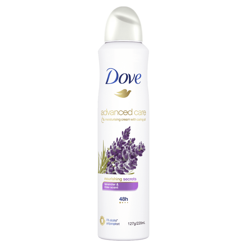 Dove Advanced Care Nourishing Secrets Lavender & Rose Aerosol Deodorant 220mL - Vital Pharmacy Supplies