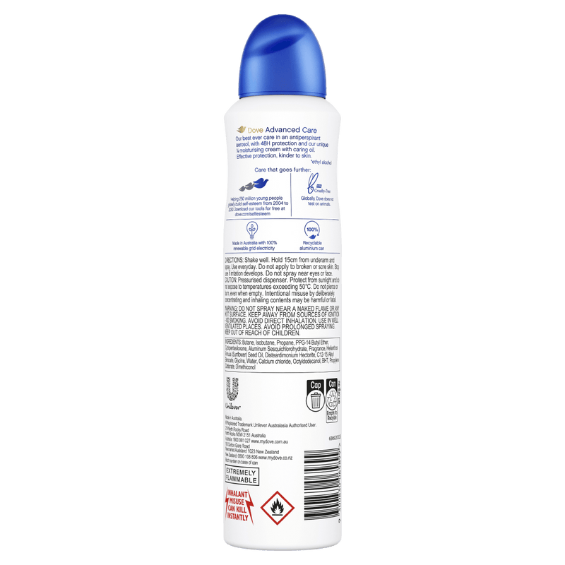 Dove Advanced Care Original Antiperspirant Aerosol Deodorant 220mL - Vital Pharmacy Supplies