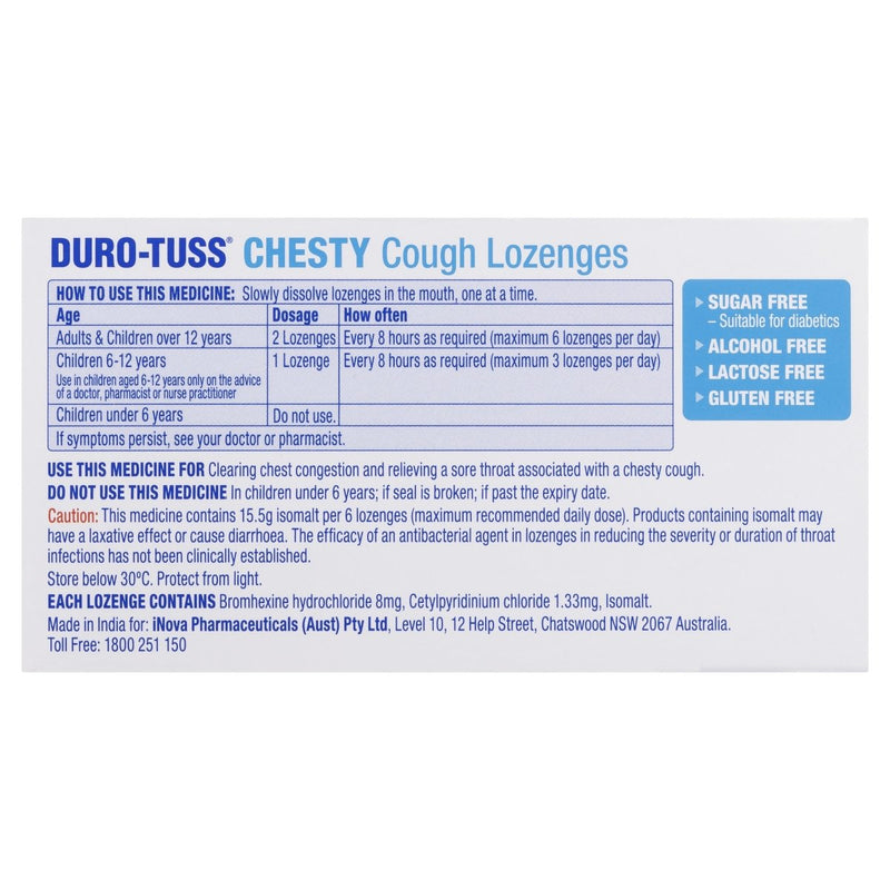 DURO-TUSS Chesty Cough Berry 24 Lozenges - Vital Pharmacy Supplies