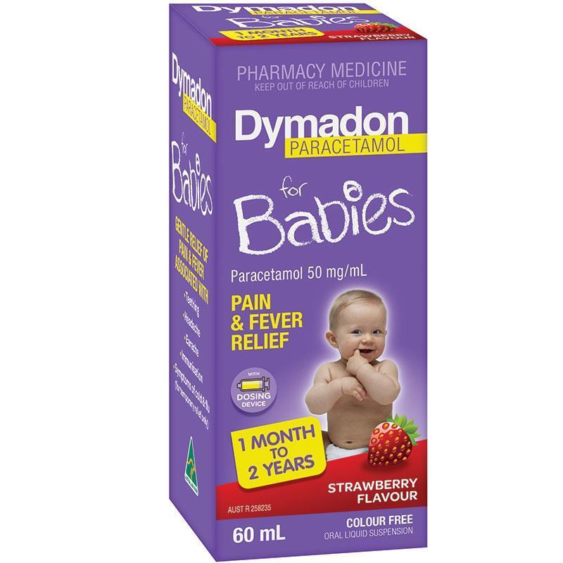 Dymadon for Babies 1 month – 2 Years Strawberry 60mL - Vital Pharmacy Supplies
