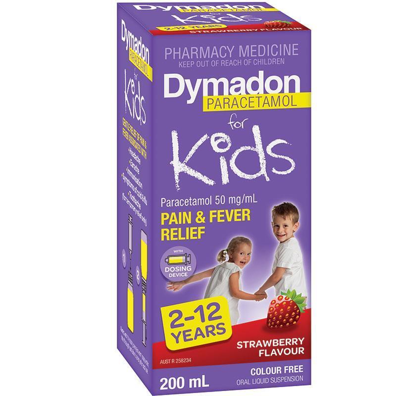 Dymadon for Kids 2-12 Years Strawberry 200mL - Vital Pharmacy Supplies