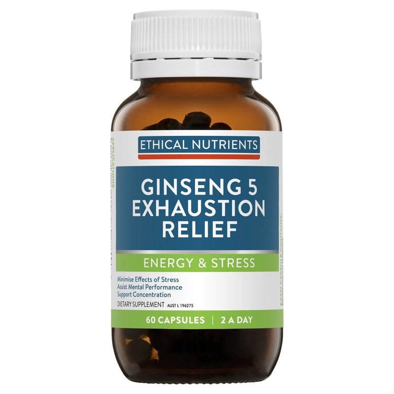 Ethical Nutrients Ginseng 5 Exhaustion Relief 60 Capsules - Vital Pharmacy Supplies