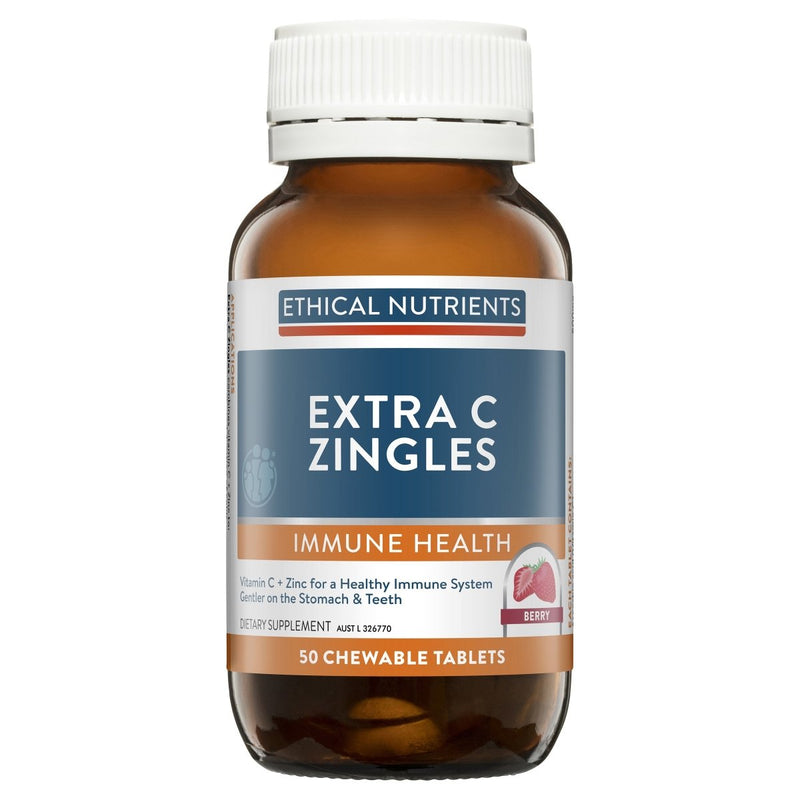 Ethical Nutrients Immuzorb Extra C Zingles Berry 50 Chewable Tablets - Vital Pharmacy Supplies