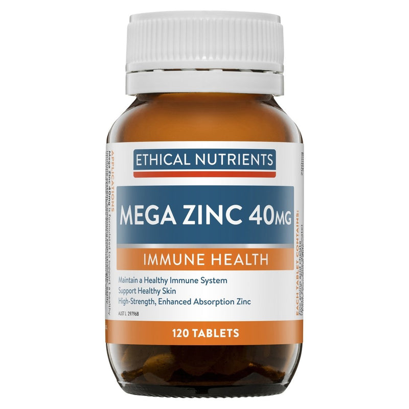 Ethical Nutrients Megazorb Mega Zinc 40mg 120 Tablets - Vital Pharmacy Supplies