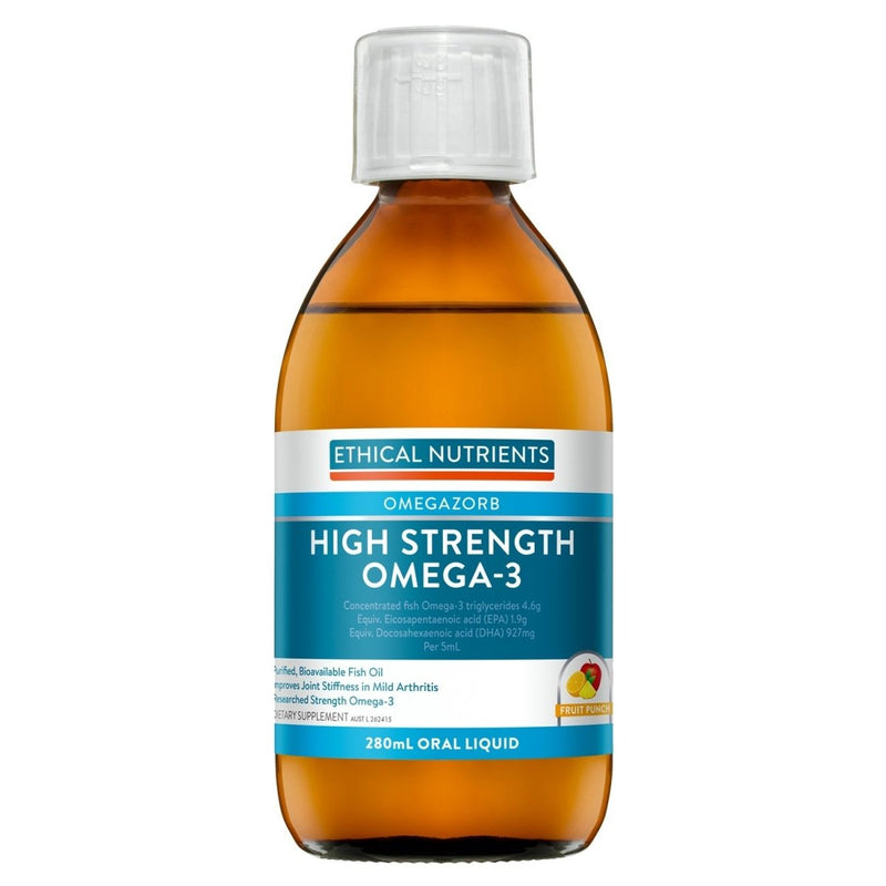 Ethical Nutrients Omegazorb High Strength Omega-3 Fruit Punch 280mL - Vital Pharmacy Supplies