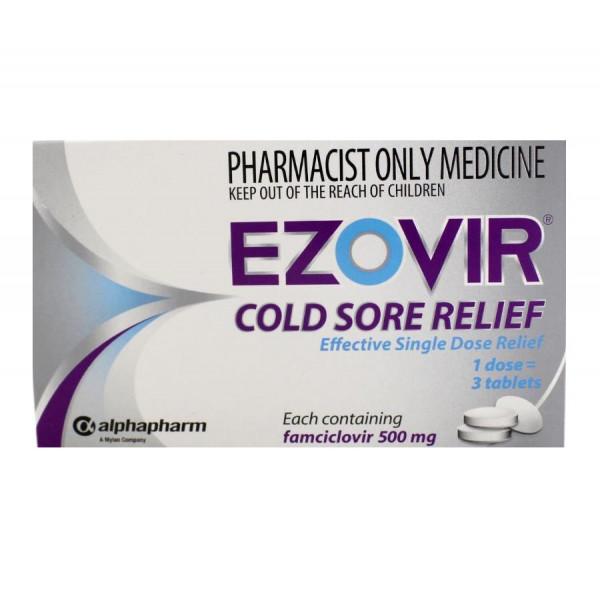 Ezovir Cold Sore Tablet 500mg 3 Pack - Vital Pharmacy Supplies