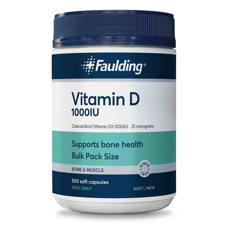 Faulding Vitamin D 1000 IU 500 Capsules