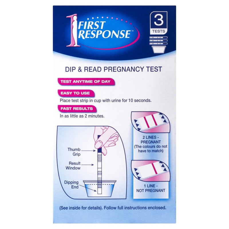 First Response Dip & Read Pregnancy Test 3 Pack - Vital Pharmacy Supplies
