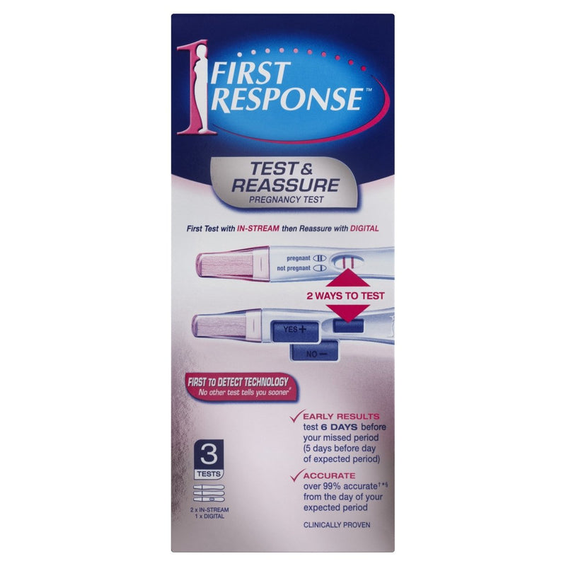First Response Test & Reassure Pregnancy Test 3 Pack - Vital Pharmacy Supplies