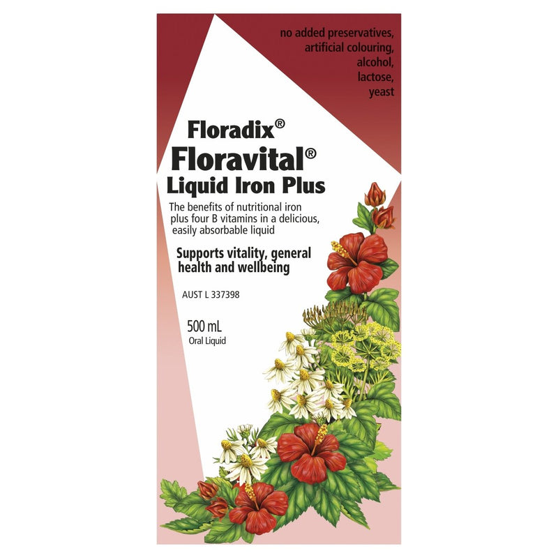 Floradix Floravital Liquid Iron Plus 500mL - Vital Pharmacy Supplies