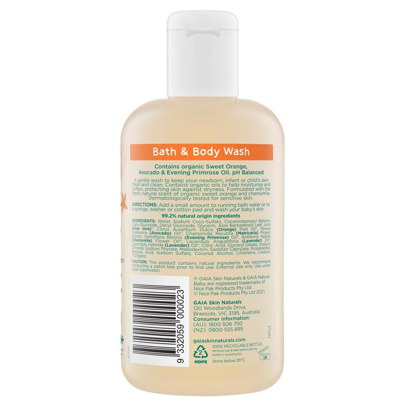 Gaia Natural Baby Bath & Body Wash 250mL - Vital Pharmacy Supplies