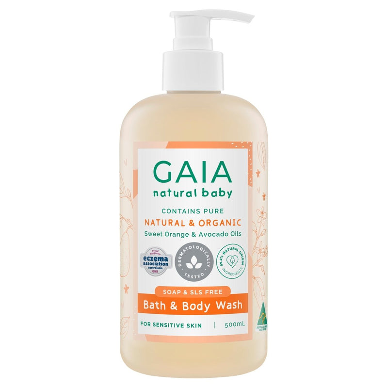 Gaia Natural Baby Bath & Body Wash 500mL - Vital Pharmacy Supplies