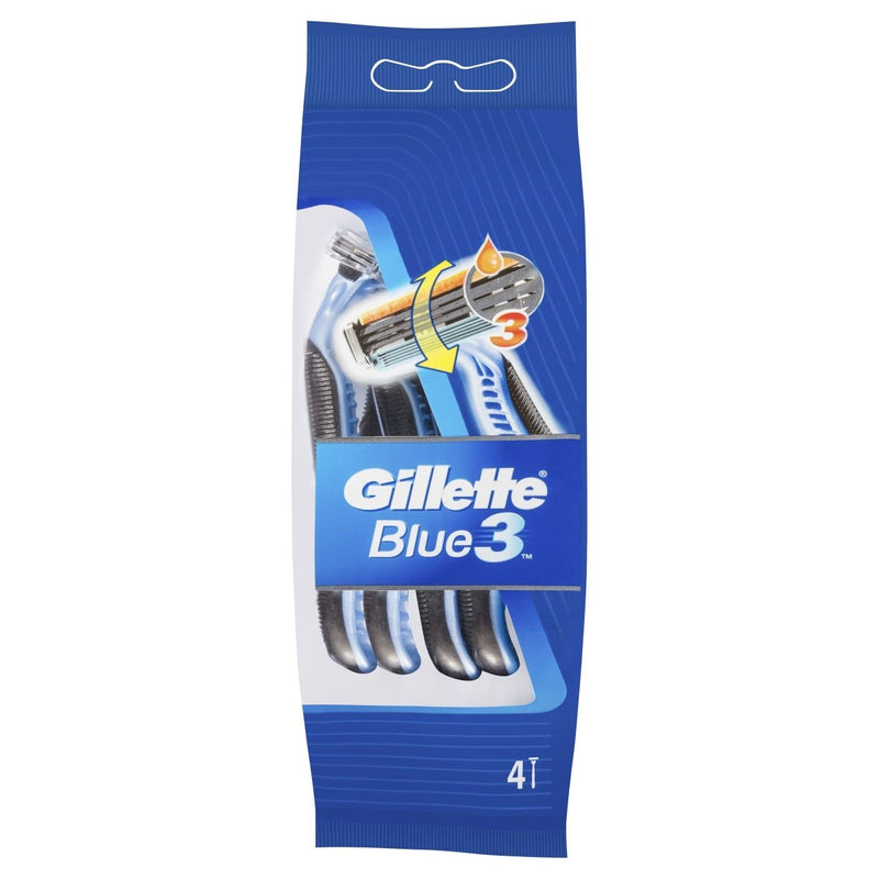Gillette Blue3 Disposable Shaving Razor 4 Pack - Vital Pharmacy Supplies