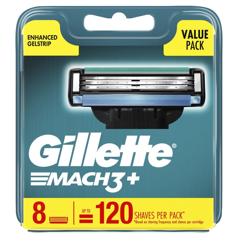 Gillette Mach3+ Replacement Cartridges 8 Count - Vital Pharmacy Supplies