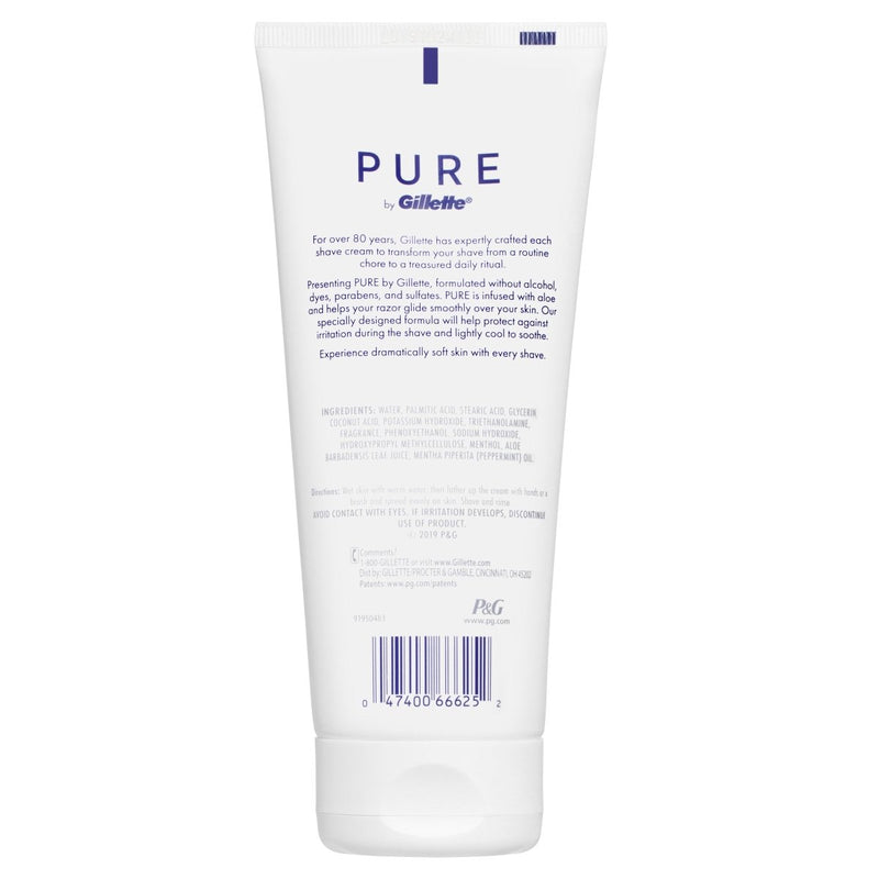 Gillette Pure Shaving Cream 177mL - Vital Pharmacy Supplies
