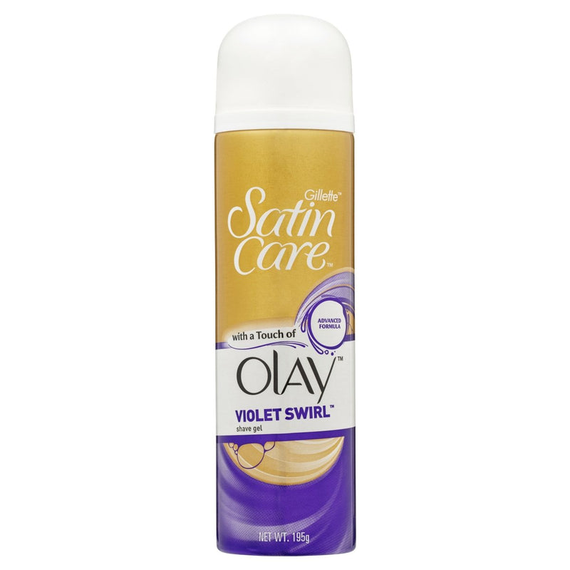 Gillette Satin Care with a Touch of Olay Violet Swirl Shave Gel 195g - Vital Pharmacy Supplies