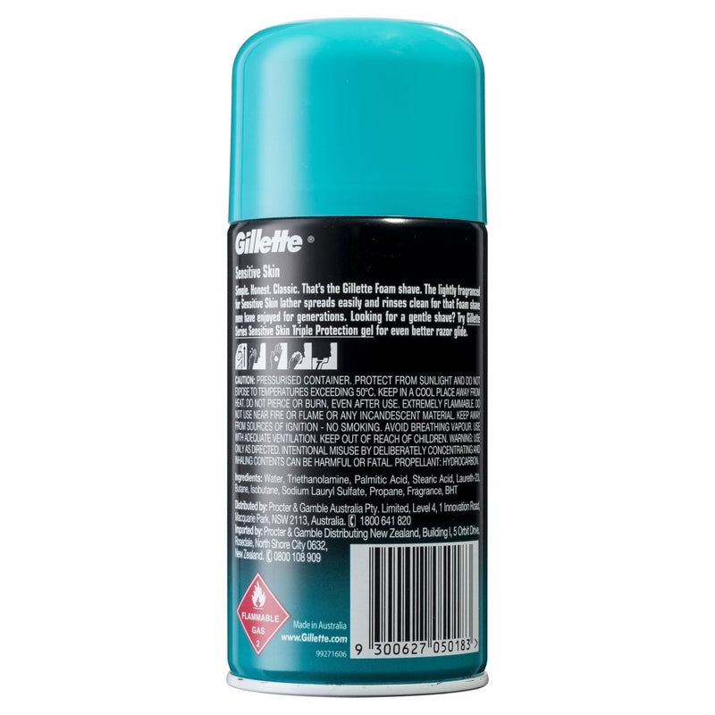 Gillette Shaving Foam Sensitive Skin 250g - Vital Pharmacy Supplies
