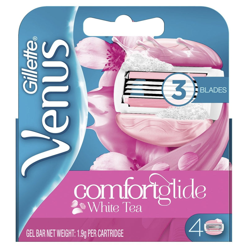 Gillette Venus ComfortGlide White Tea Razor Blades Refill 4 Pack - Vital Pharmacy Supplies