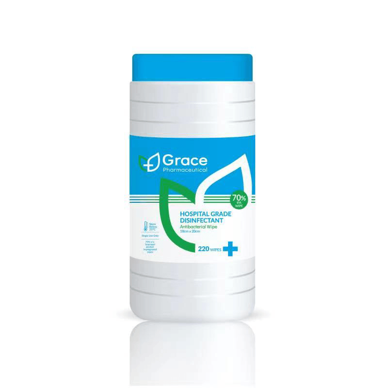 Grace Pharmaceutical Hospital Grade Wipes 220 Wipes Tub - Vital Pharmacy Supplies