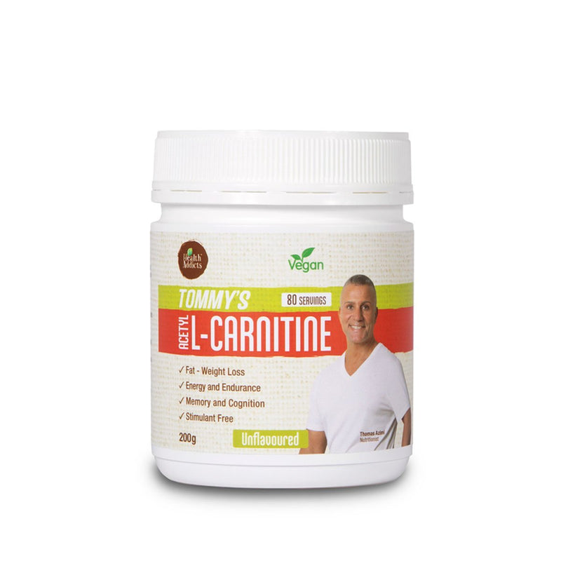 Health Addicts Tommy’s All Natural Acetyl L-Carnitine Unflavoured 200g - Vital Pharmacy Supplies