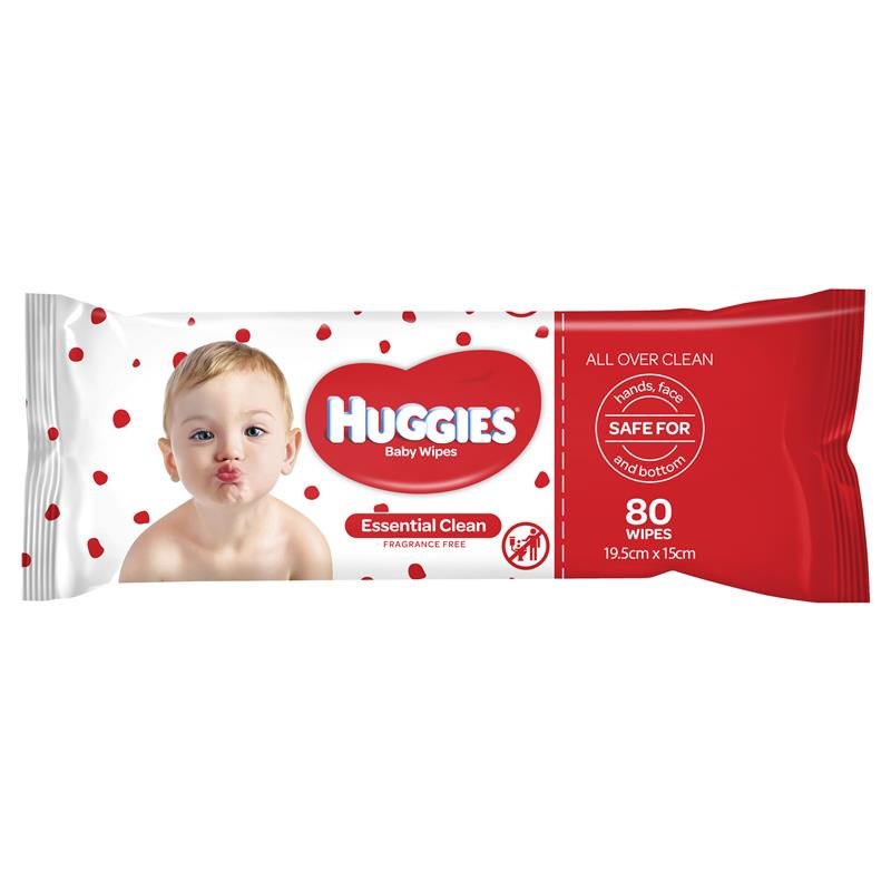 Huggies Essential Clean Baby Wipes 80 Pack - Vital Pharmacy Supplies