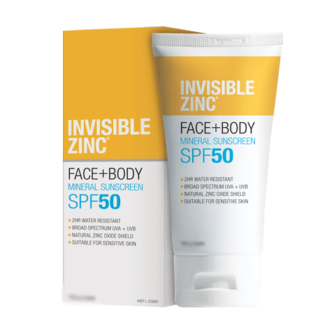 Invisible Zinc Face+Body Sunscreen SPF50 75g - Vital Pharmacy Supplies