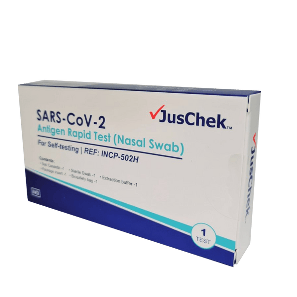 JusChek COVID-19 Antigen Rapid Test (Nasal Swab) Self-Test - Vital Pharmacy Supplies