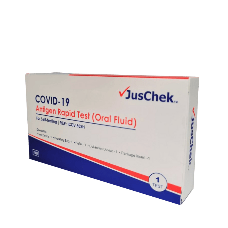 JusChek COVID-19 Antigen Rapid Test (Saliva) Self-Test - Vital Pharmacy Supplies