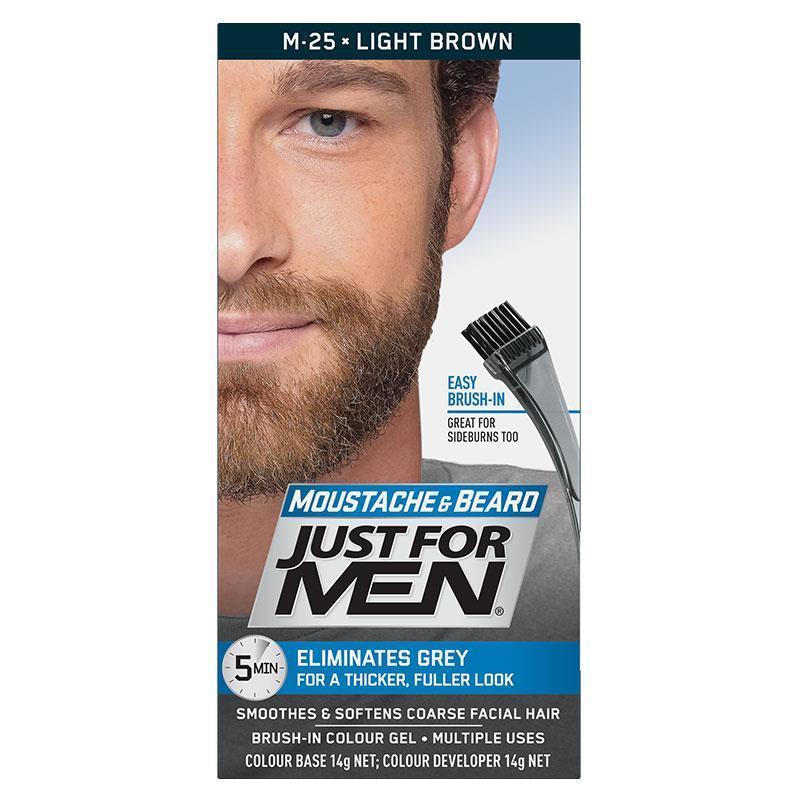 Just For Men Moustache & Beard Brush-In Colour Gel Light Brown - Clearance - Vital Pharmacy Supplies