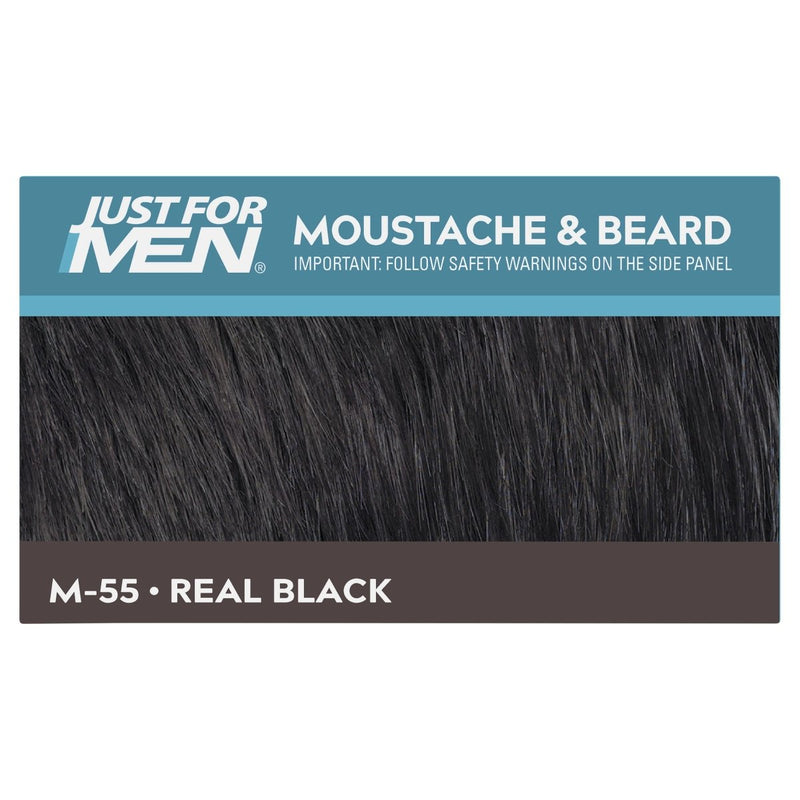 Just For Men Moustache & Beard Brush-In Colour Gel Real Black - Vital Pharmacy Supplies