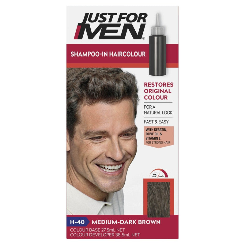 Just For Men Shampoo-In Hair Colour Medium Dark Brown - Vital Pharmacy Supplies