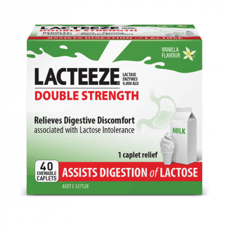 LACTEEZE Double Strength 40 Chewable Caplets - Vital Pharmacy Supplies