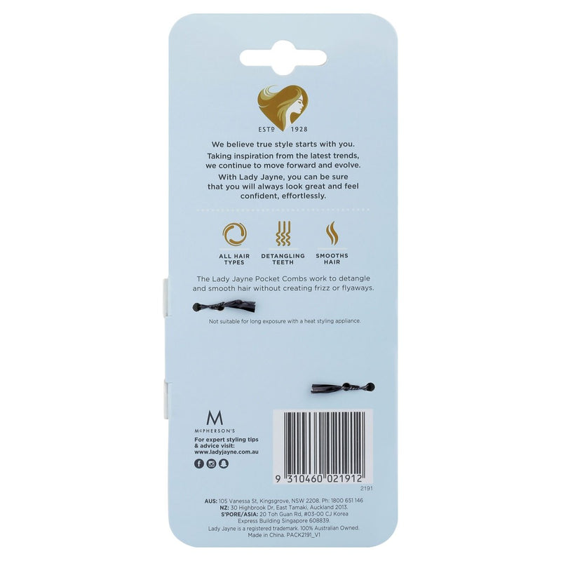 Lady Jayne Pocket Comb 2 Pack - Vital Pharmacy Supplies