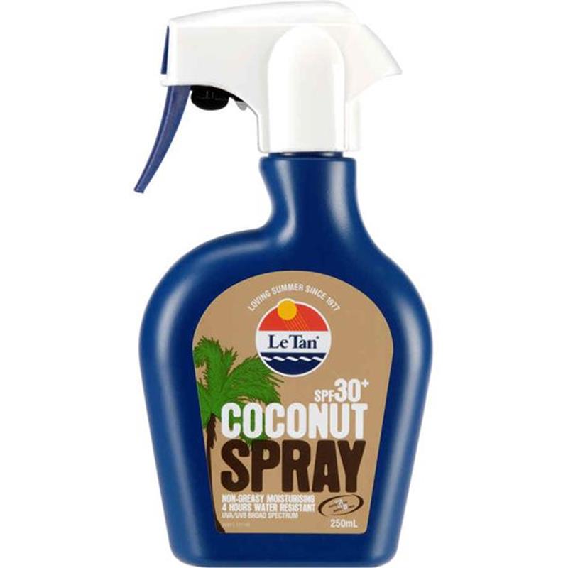 Le Tan SPF 30+ Coconut Sunscreen Spray 250mL - Vital Pharmacy Supplies